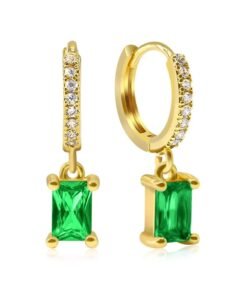 Anti Tarnish Green Cristal Earring