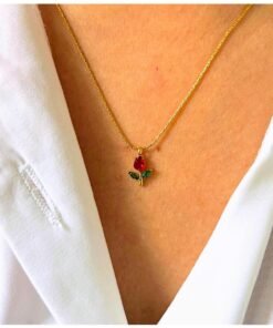 Rose Design Anti Tarnish Pendant Chain
